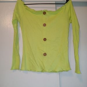 Off she shoulder long sleeve shirt